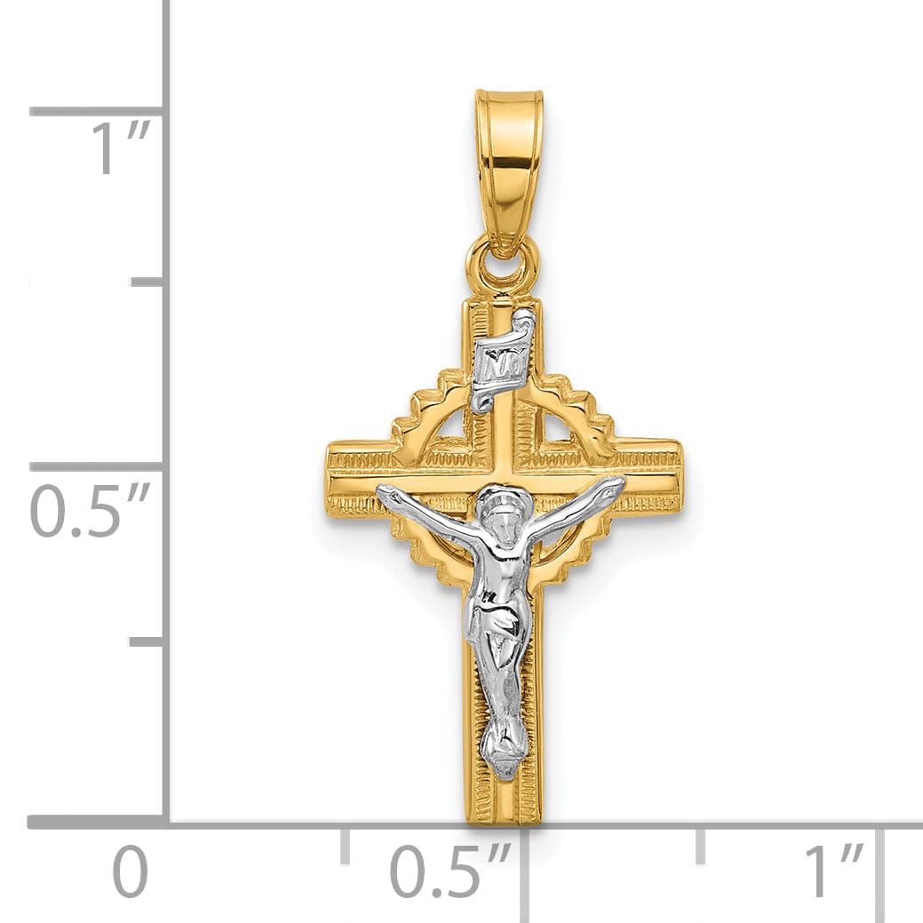 Lovely Rita's Pendants & Charms 14K Two-Tone Gold Timeless INRI Iona Crucifix Pendant