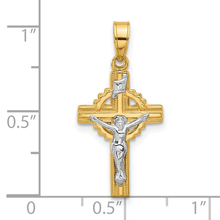 Lovely Rita's Pendants & Charms 14K Two-Tone Gold Timeless INRI Iona Crucifix Pendant