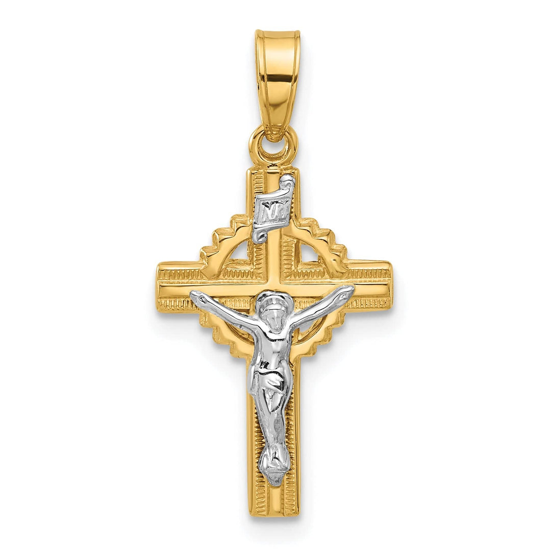 Lovely Rita's Pendants & Charms 14K Two-Tone Gold Timeless INRI Iona Crucifix Pendant