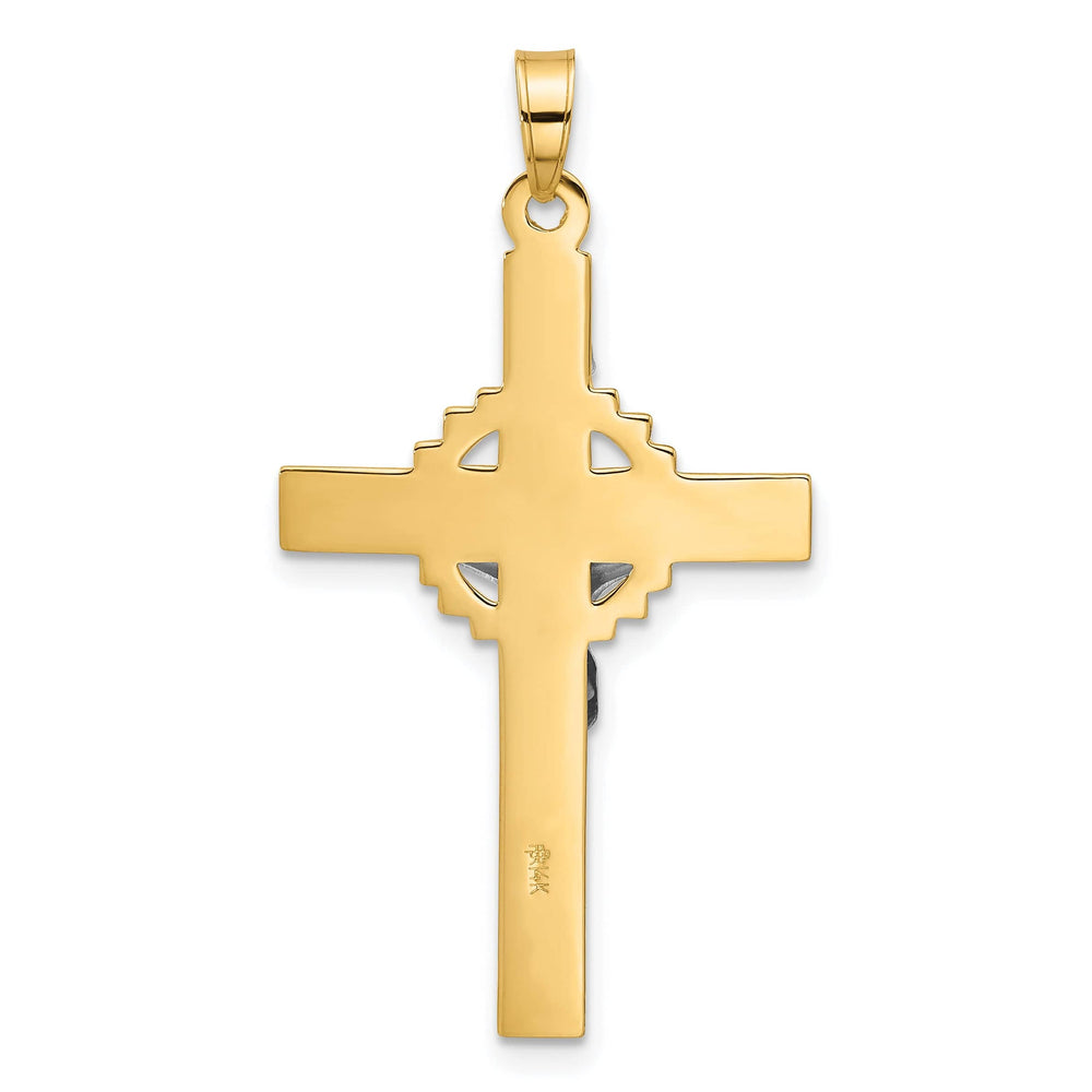 Lovely Rita's Pendants & Charms 14K Two-Tone Gold Timeless Textured INRI Iona Crucifix Pendant