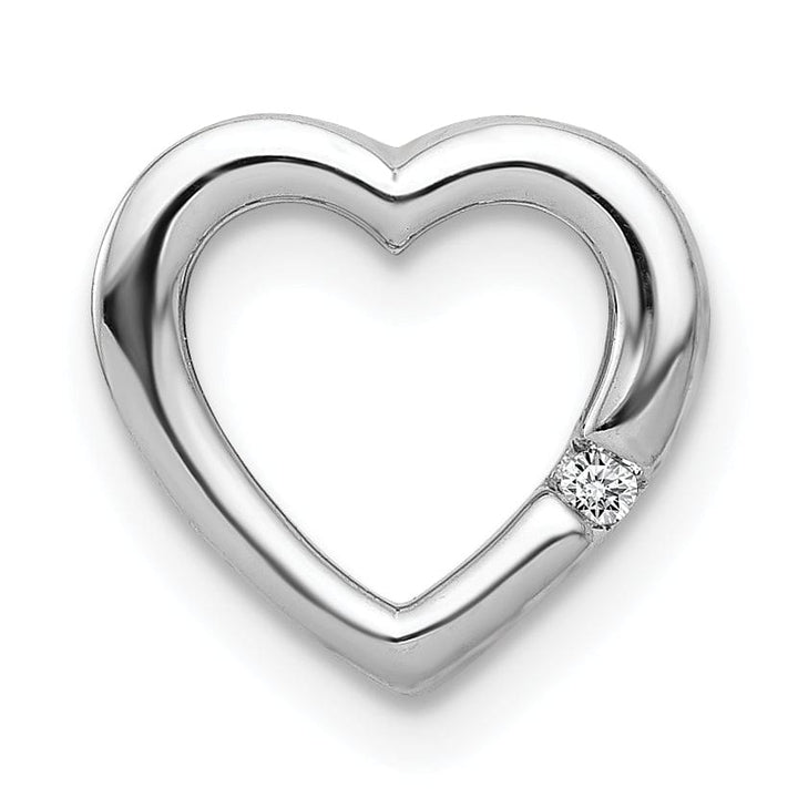 Lovely Rita's Pendants & Charms 14k White Gold .01ct. Diamond Heart Chain Slide Pendant