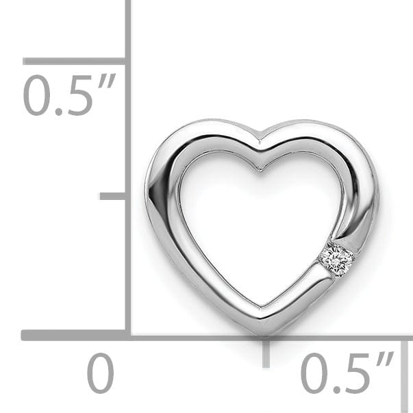 Lovely Rita's Pendants & Charms 14k White Gold .01ct. Diamond Heart Chain Slide Pendant