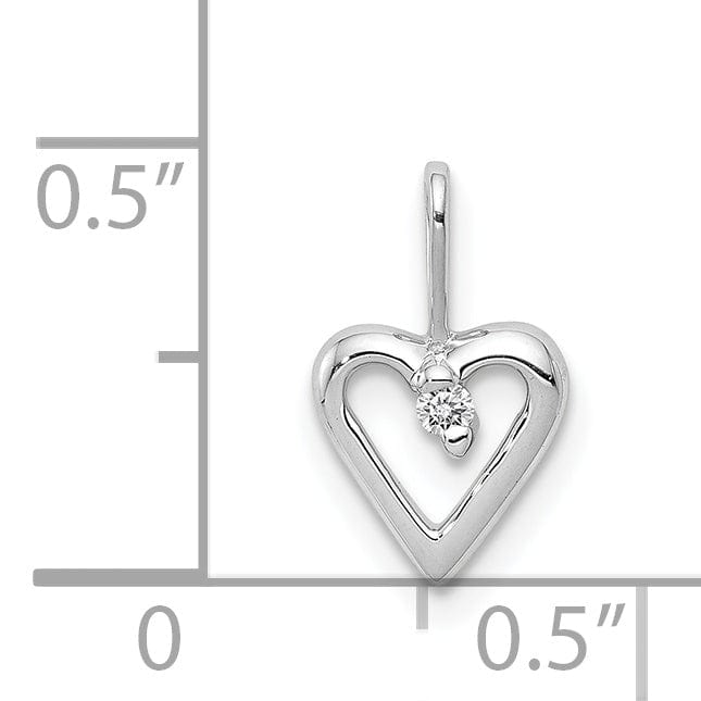 Lovely Rita's Pendants & Charms 14k White Gold .02 Carat Diamond Heart Design Pendant