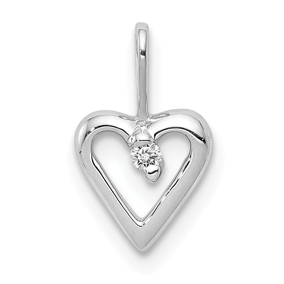 Lovely Rita's Pendants & Charms 14k White Gold .02 Carat Diamond Heart Design Pendant