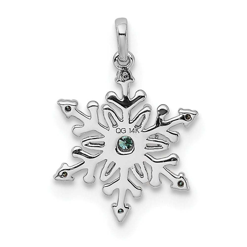 Lovely Rita's Pendants & Charms 14k White Gold 1/10 carat Blue and White Diamond Snowflake Pendant