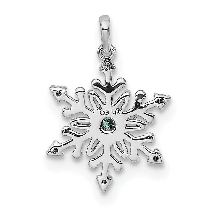 Lovely Rita's Pendants & Charms 14k White Gold 1/10 carat Blue and White Diamond Snowflake Pendant