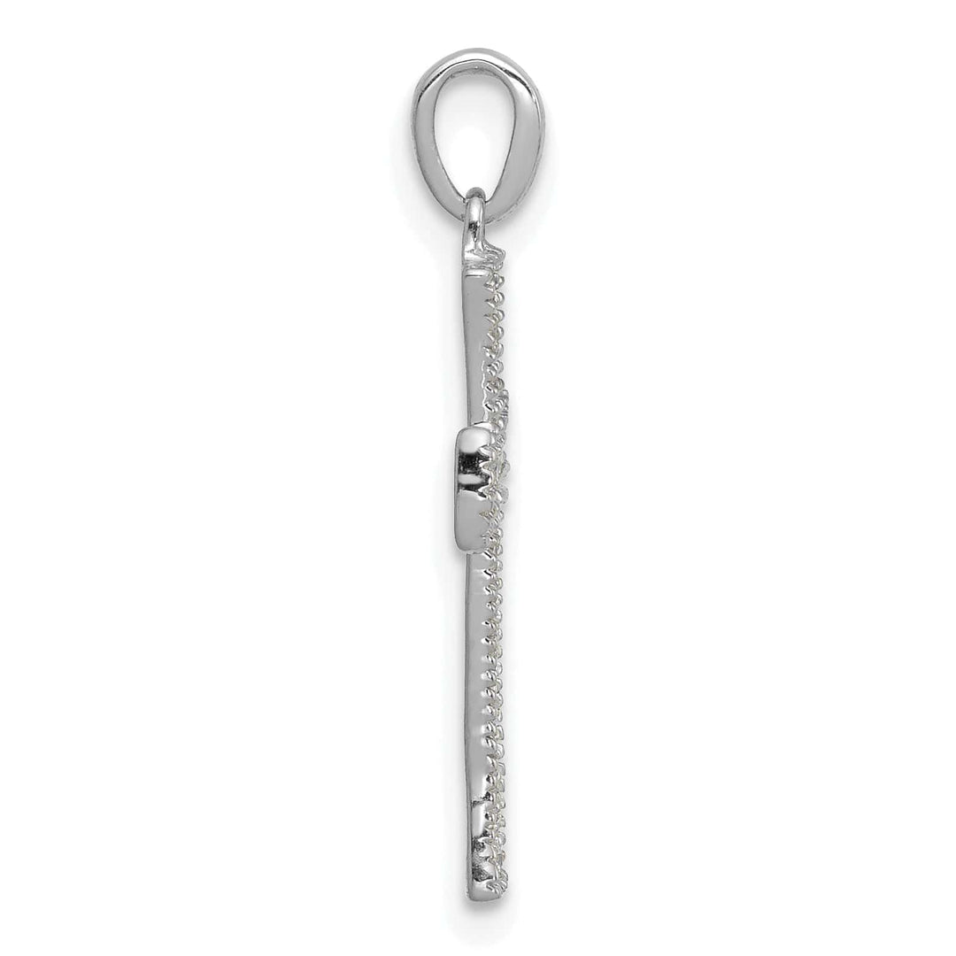 Lovely Rita's Pendants & Charms 14k White Gold 1/10 CT Diamond Detail Design Cross Pendant