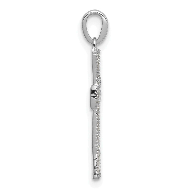 Lovely Rita's Pendants & Charms 14k White Gold 1/10 CT Diamond Detail Design Cross Pendant