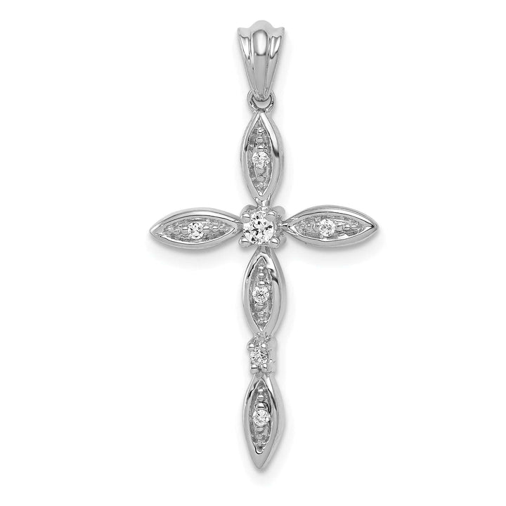 Lovely Rita's Pendants & Charms 14k White Gold 1/10 CT Diamond Detailed Cross Pendant