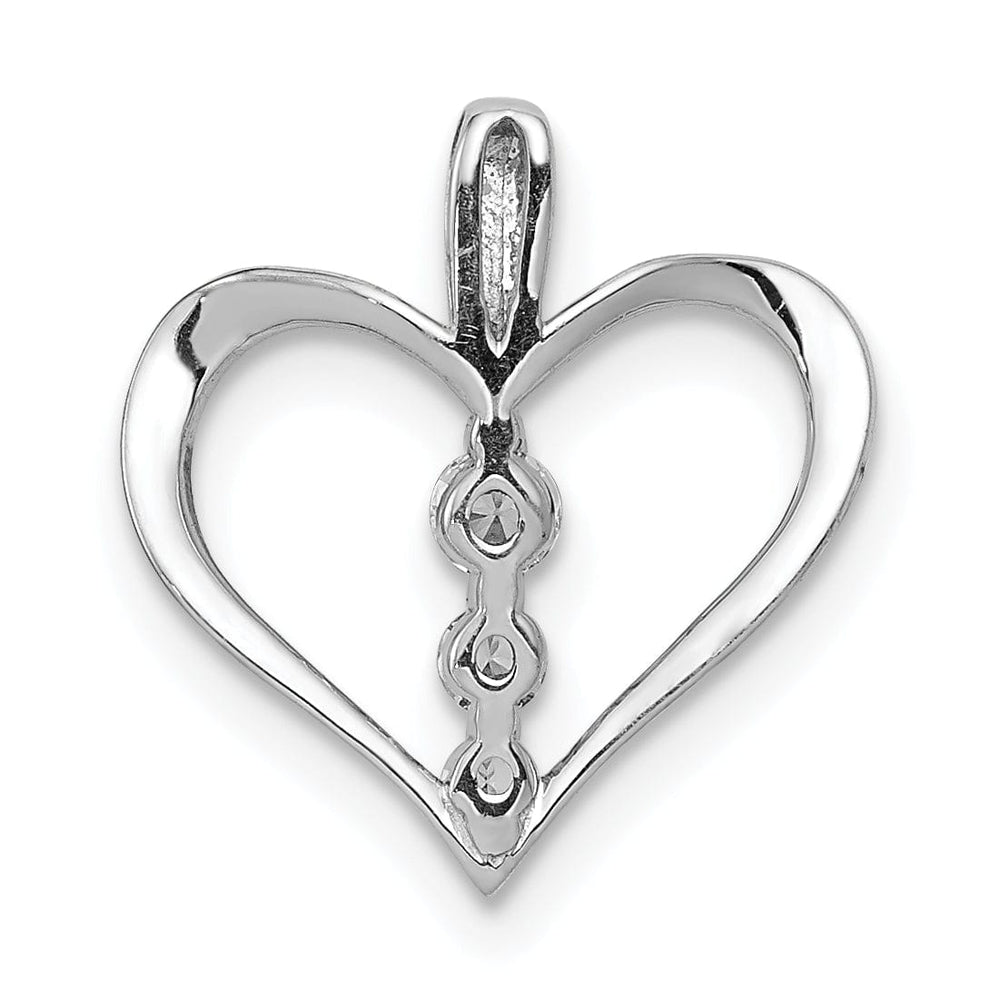 Lovely Rita's Pendants & Charms 14k White Gold 1/10ct. Diamond 3-stone Heart Pendant
