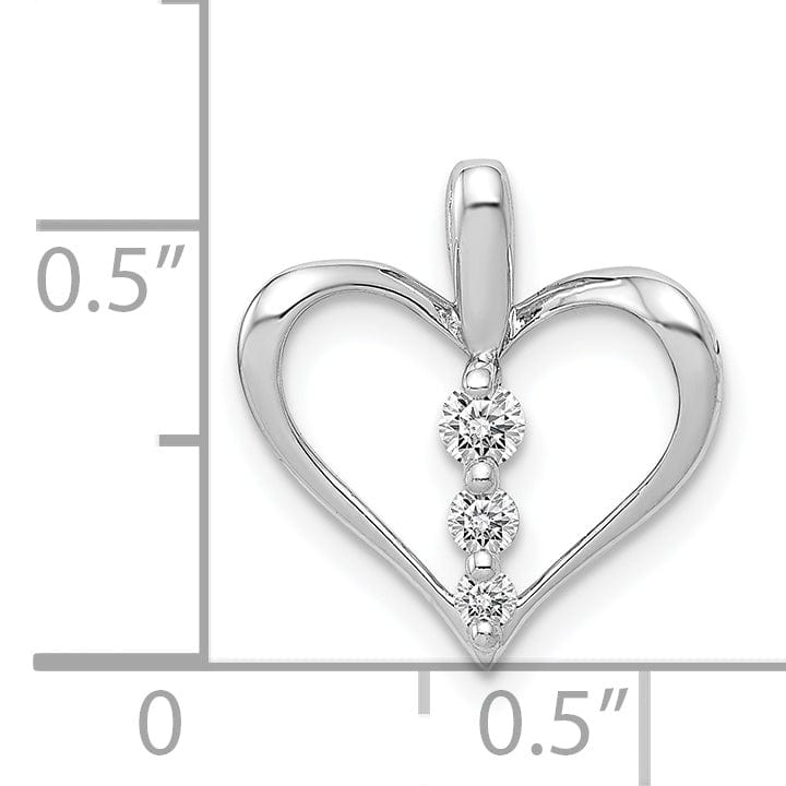 Lovely Rita's Pendants & Charms 14k White Gold 1/10ct. Diamond 3-stone Heart Pendant