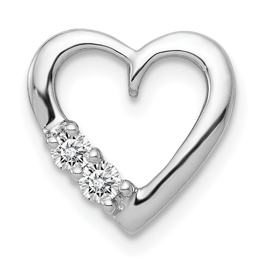 Lovely Rita's Pendants & Charms 14k White Gold 1/10ct. Diamond Heart Chain Slide Pendant