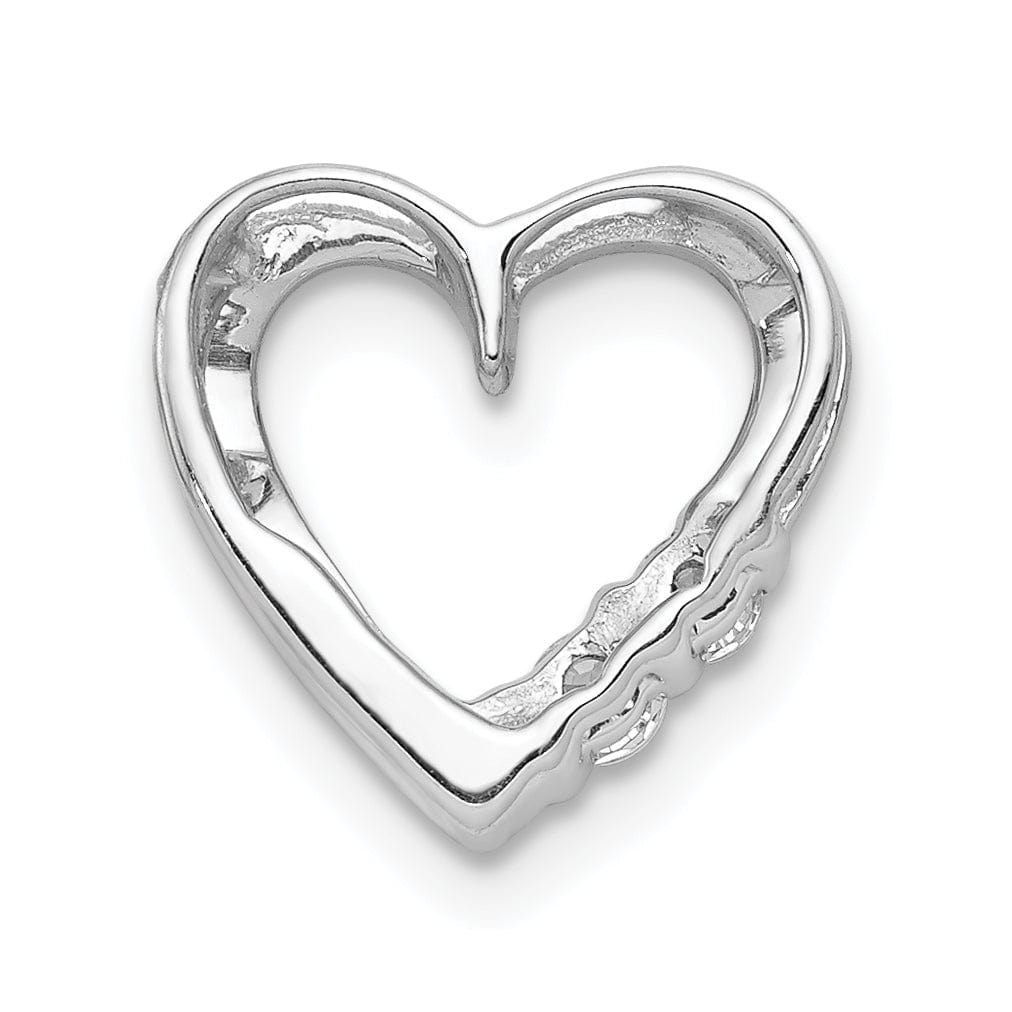 Lovely Rita's Pendants & Charms 14k White Gold 1/10ct. Diamond Heart Chain Slide Pendant