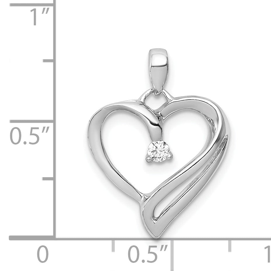 Lovely Rita's Pendants & Charms 14k White Gold 1/15ct. Diamond Heart Pendant