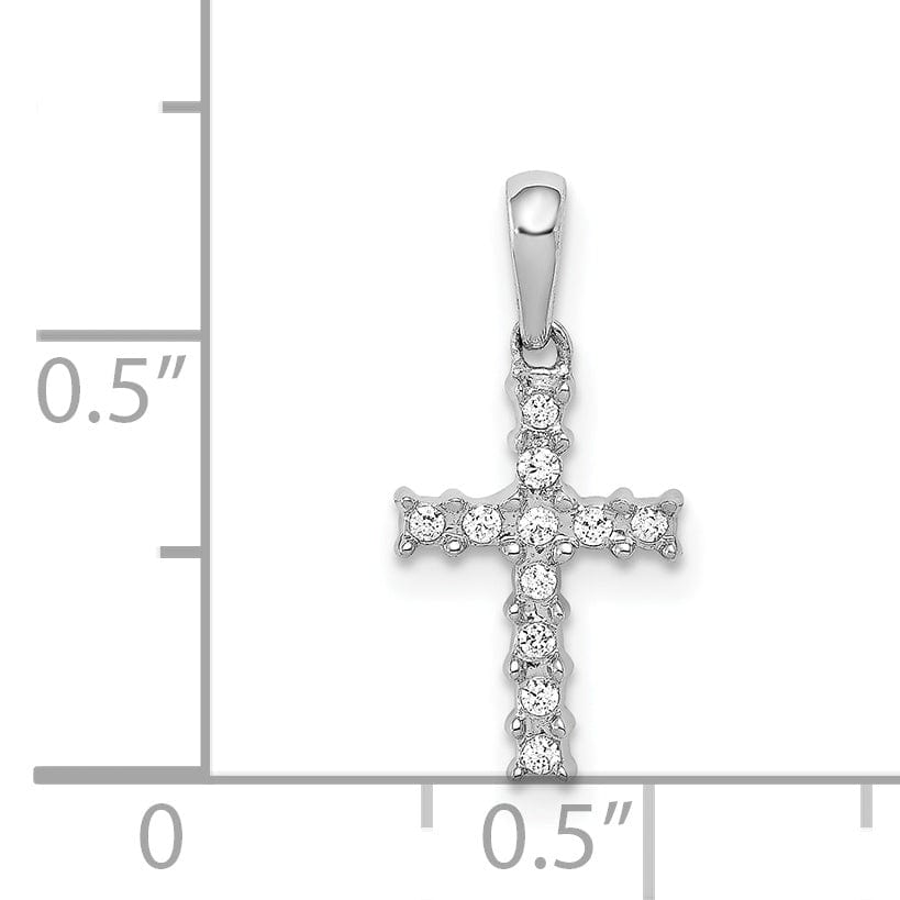 Lovely Rita's Pendants & Charms 14k White Gold 1/20 CT Classic Diamond Latin Cross Pendant