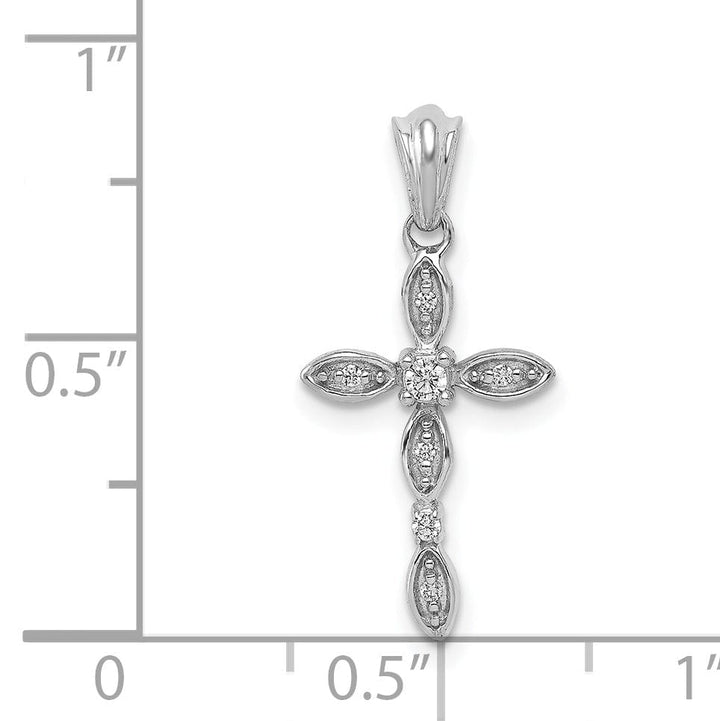 Lovely Rita's Pendants & Charms 14k White Gold 1/20 CT Diamond Elegant Cross Design Pendant