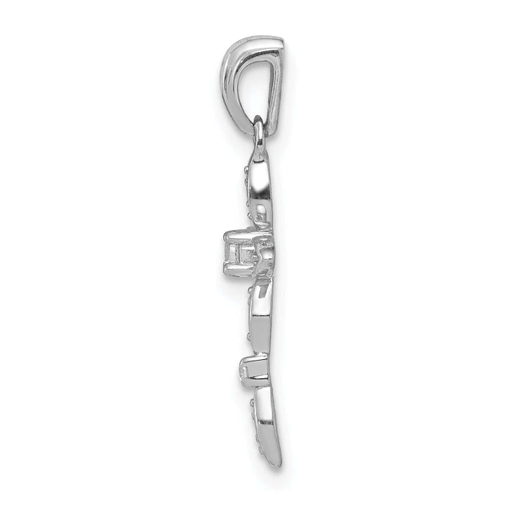 Lovely Rita's Pendants & Charms 14k White Gold 1/20 CT Diamond Elegant Cross Design Pendant