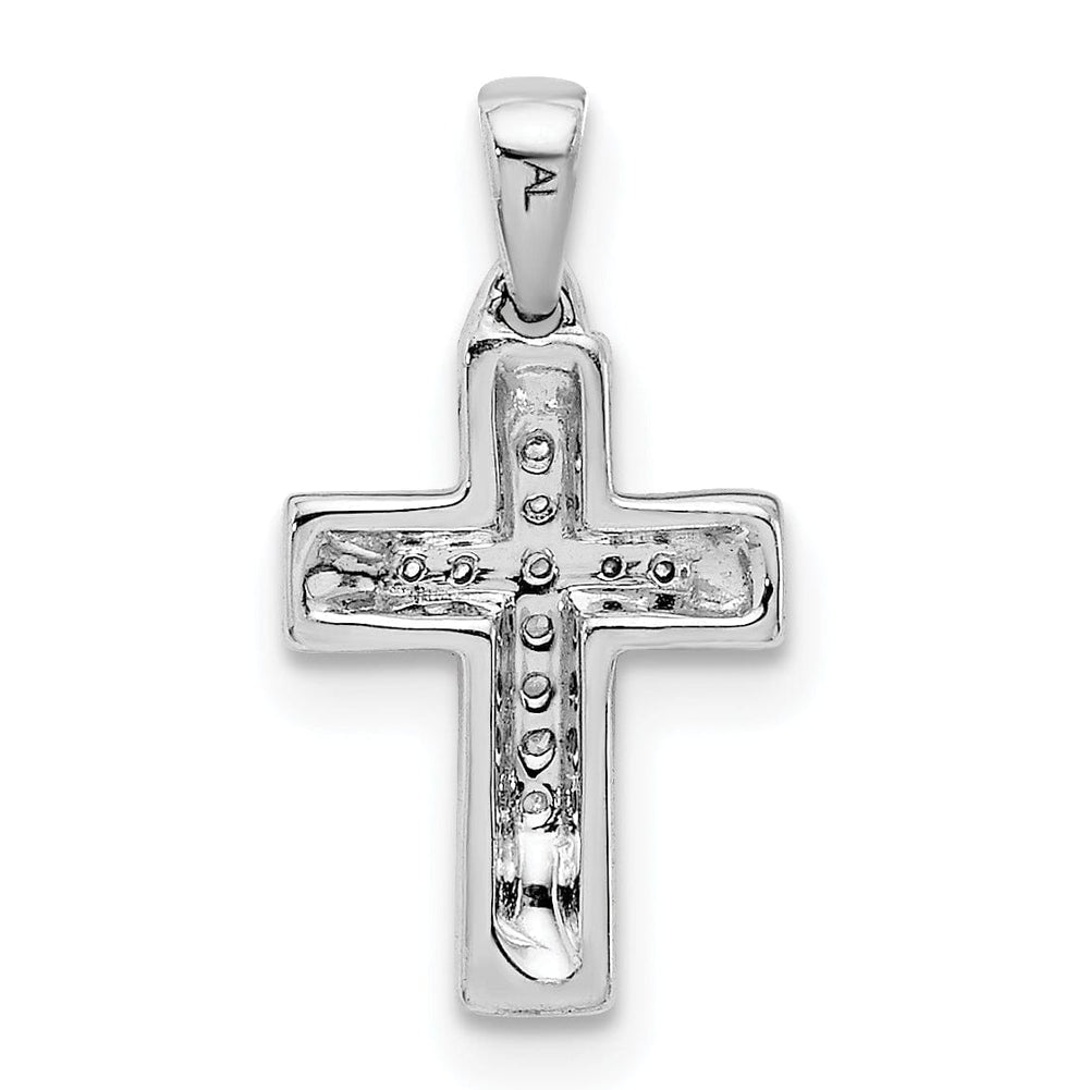 Lovely Rita's Pendants & Charms 14k White Gold 1/20 CT Diamond Moden Cross Design Pendant