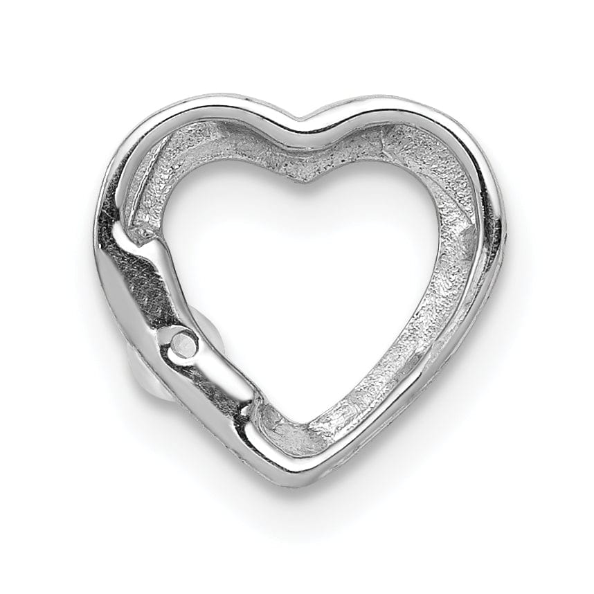Lovely Rita's Pendants & Charms 14k White Gold 1/20ct. Diamond Heart Chain Slide Pendant