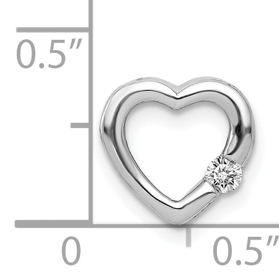 Lovely Rita's Pendants & Charms 14k White Gold 1/20ct. Diamond Heart Chain Slide Pendant