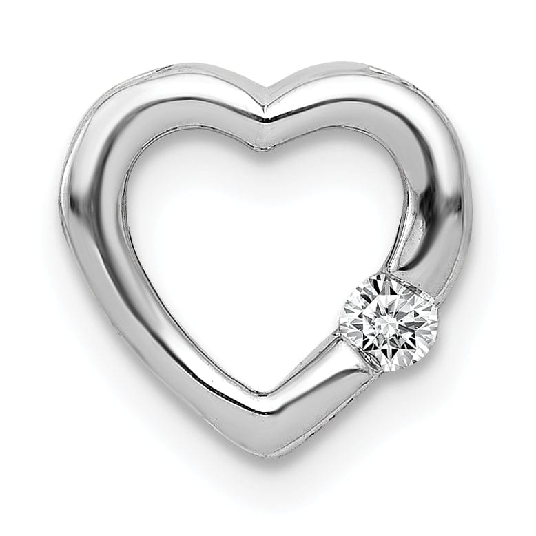 Lovely Rita's Pendants & Charms 14k White Gold 1/20ct. Diamond Heart Chain Slide Pendant