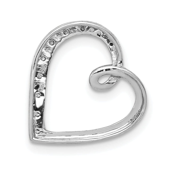 Lovely Rita's Pendants & Charms 14k White Gold 1/20ct. Diamond Heart Design Chain Slide Pendant