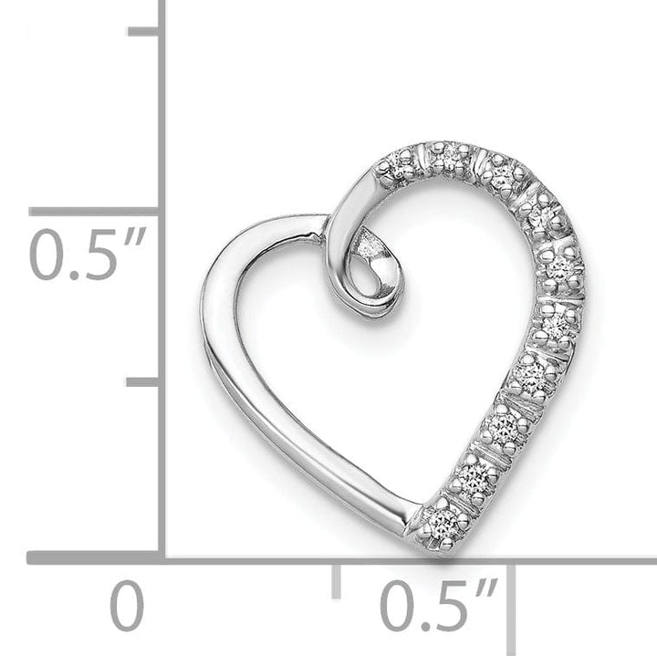 Lovely Rita's Pendants & Charms 14k White Gold 1/20ct. Diamond Heart Design Chain Slide Pendant