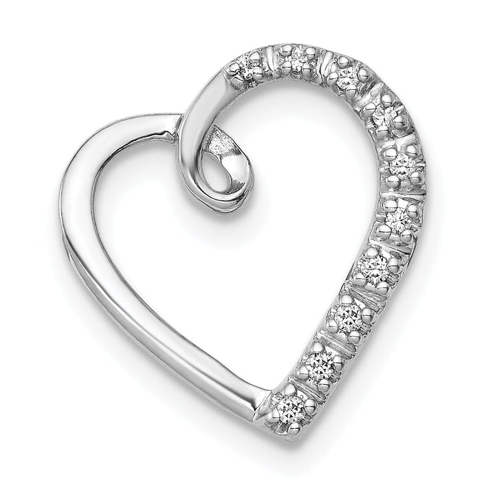 Lovely Rita's Pendants & Charms 14k White Gold 1/20ct. Diamond Heart Design Chain Slide Pendant