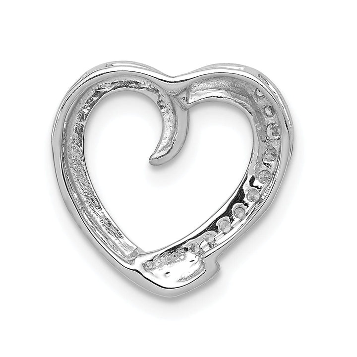 Lovely Rita's Pendants & Charms 14k White Gold 1/20ct. Fancy Diamond Heart Chain Slide Pendant