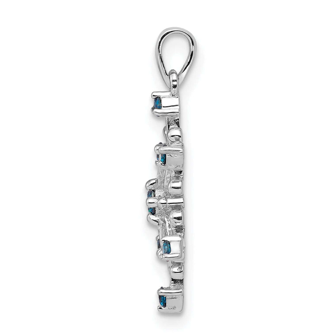 Lovely Rita's Pendants & Charms 14k White Gold 1/4 carat Blue, White Diamond Snowflake Pendant