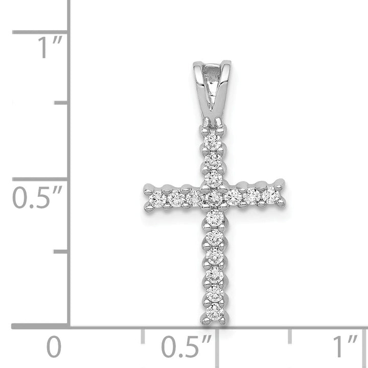 Lovely Rita's Pendants & Charms 14k White Gold 1/4 CT Elegant Diamond Latin Cross Pendant