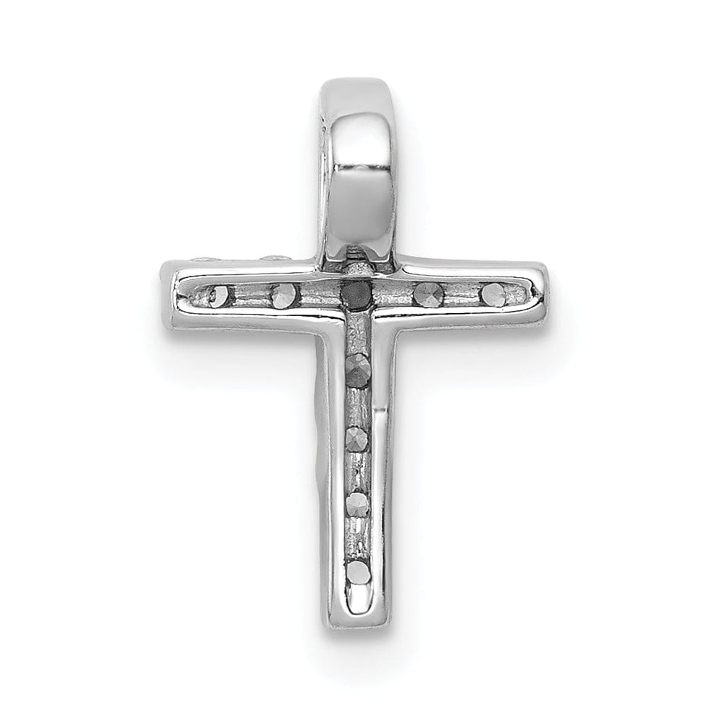 Lovely Rita's Pendants & Charms 14k White Gold 1/5 CT Diamond Bold Latin Cross Design Chain Slide