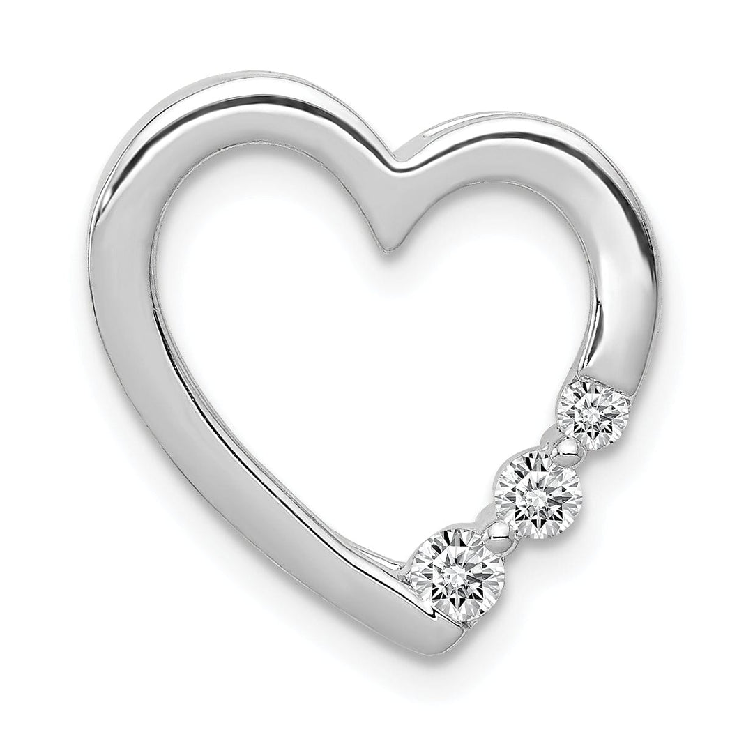 Lovely Rita's Pendants & Charms 14k White Gold 1/6 Carat Diamond Heart Chain Slide Pendant