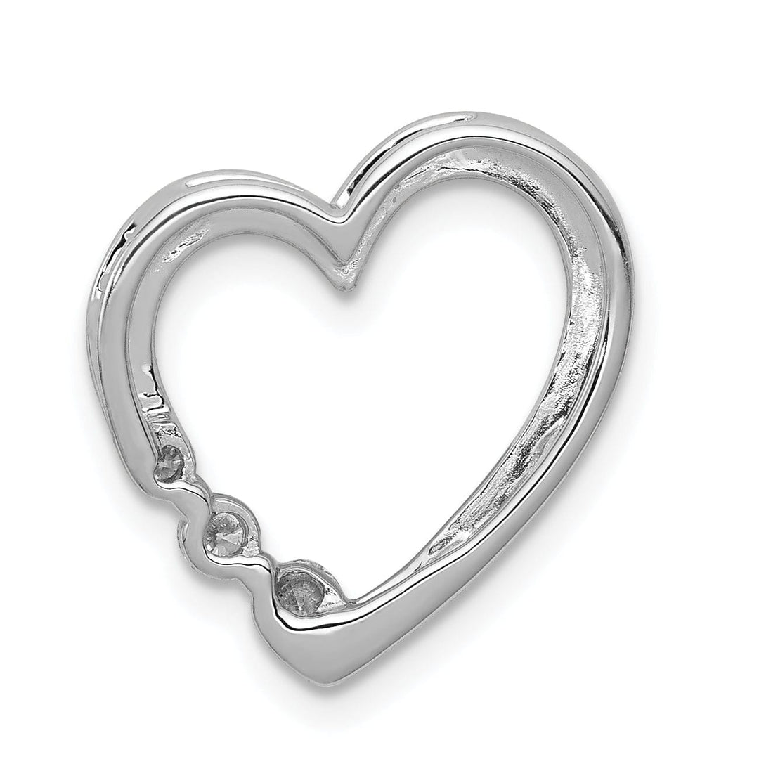 Lovely Rita's Pendants & Charms 14k White Gold 1/6 Carat Diamond Heart Chain Slide Pendant