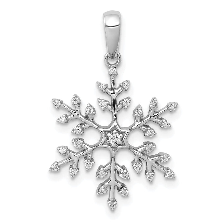 Lovely Rita's Pendants & Charms 14k White Gold 1/6 carat Diamond Snowflake Pendant