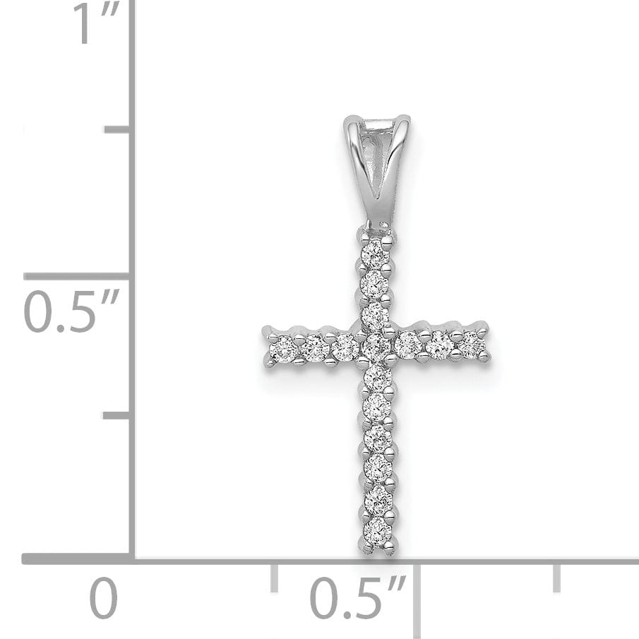 Lovely Rita's Pendants & Charms 14k White Gold 1/6 CT Diamond Fancy Latin Cross Pendant