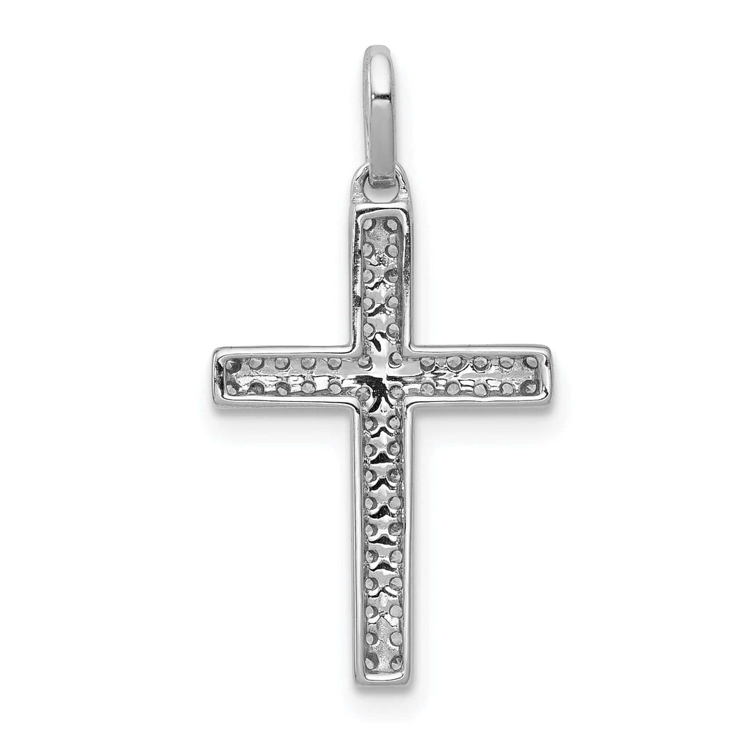 Lovely Rita's Pendants & Charms 14k White Gold 1/6 CT Diamond Intricate Design Cross Pendant