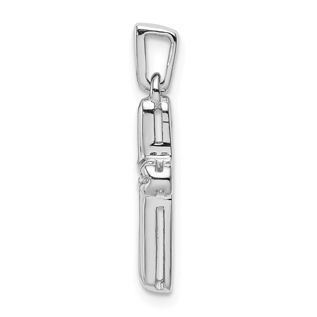 Lovely Rita's Pendants & Charms 14k White Gold 1/6 CT Diamond Modern Design Latin Cross Pendant