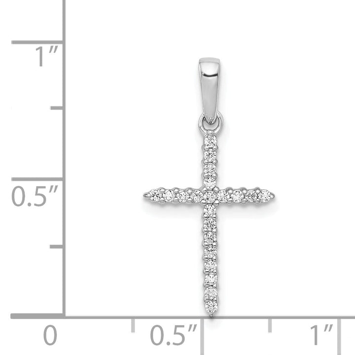 Lovely Rita's Pendants & Charms 14k White Gold 1/6 CT Trendy Diamond Cross Design Pendant
