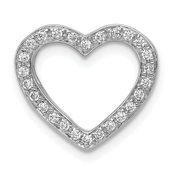 Lovely Rita's Pendants & Charms 14k White Gold 1/6ct. Diamond Heart Design Chain Slide Pendant