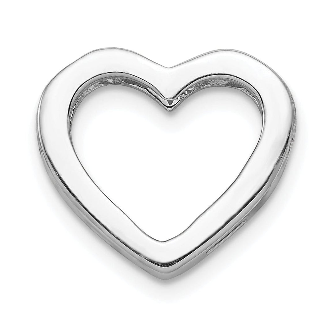 Lovely Rita's Pendants & Charms 14k White Gold 1/6ct. Diamond Heart Design Chain Slide Pendant