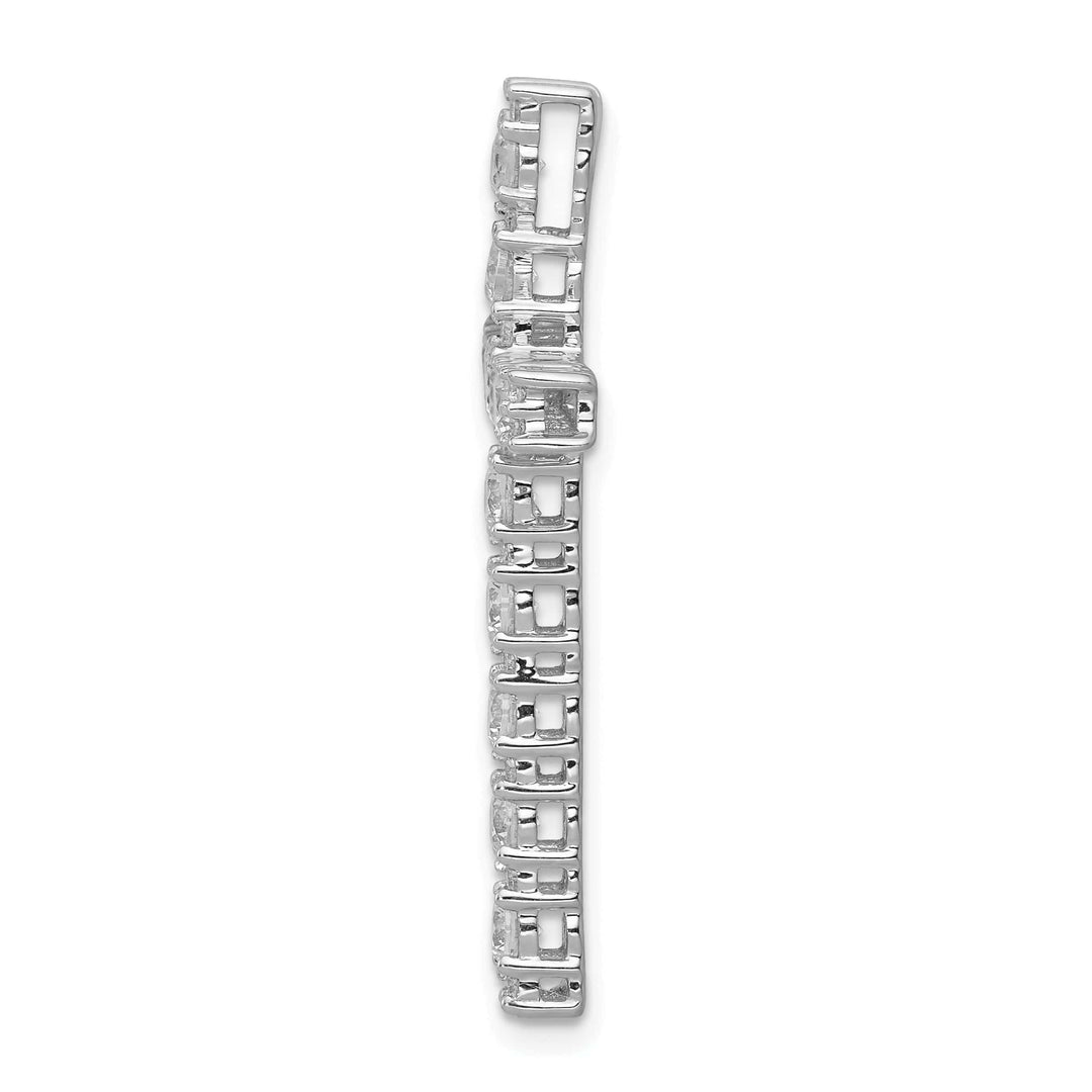 Lovely Rita's Pendants & Charms 14k White Gold 1 CT Intricate Diamond Latin Cross Chain Slide