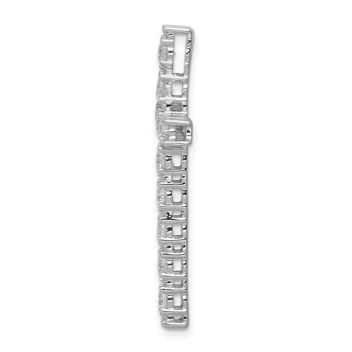 Lovely Rita's Pendants & Charms 14k White Gold 1 CT Intricate Diamond Latin Cross Chain Slide