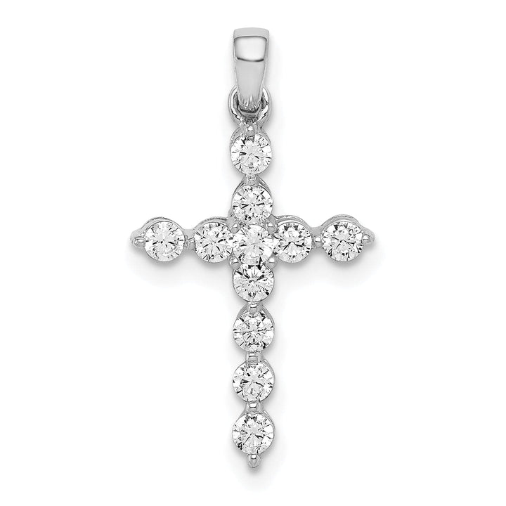 Lovely Rita's Pendants & Charms 14k White Gold 3/8 CT Intricate Design Diamond Cross Pendant