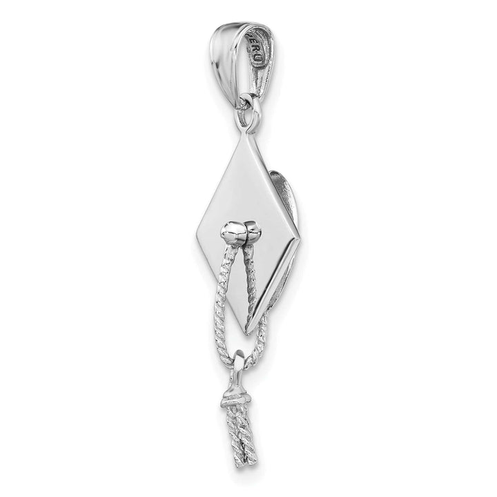 Lovely Rita's Pendants & Charms 14K White Gold 3-D Graduation Cap with Moveable Tassel Pendant