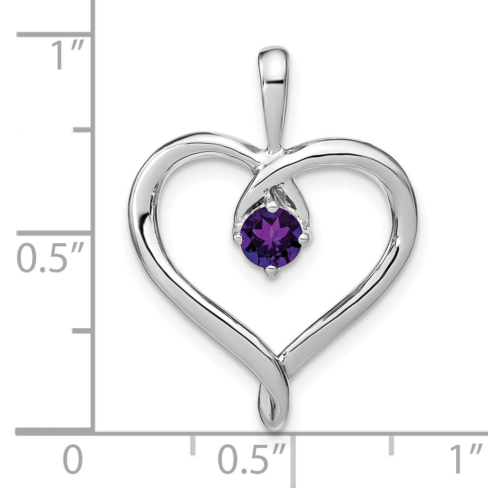 Lovely Rita's Pendants & Charms 14k White Gold Amethyst Heart Pendant