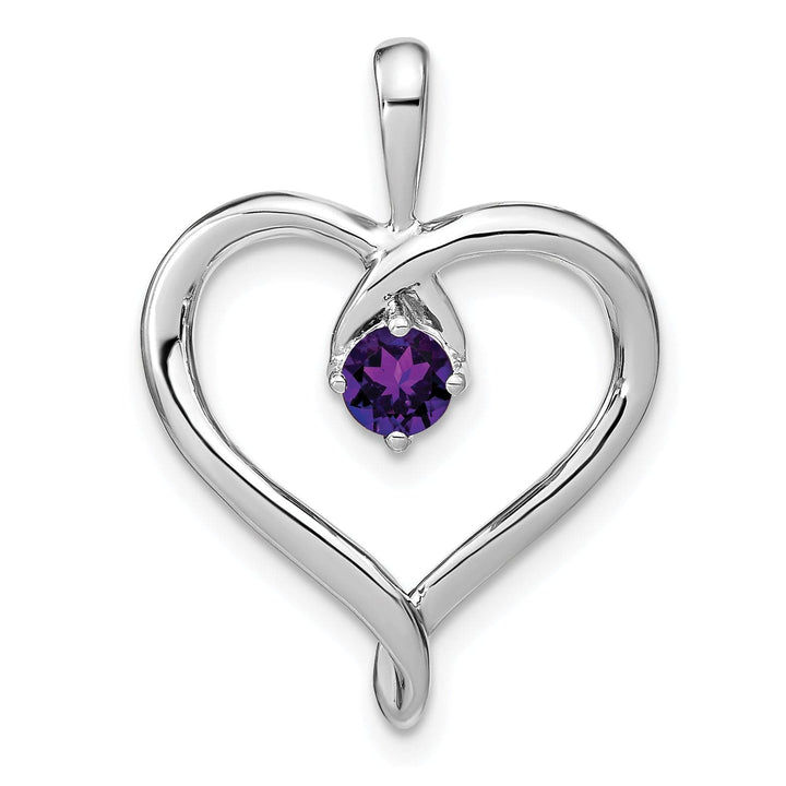 Lovely Rita's Pendants & Charms 14k White Gold Amethyst Heart Pendant