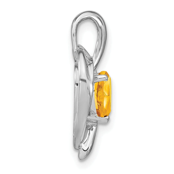 Lovely Rita's Pendants & Charms 14k White Gold Citrine and Diamond Heart Pendant