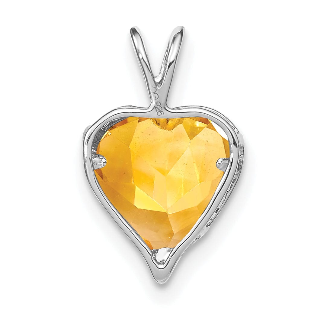 Lovely Rita's Pendants & Charms 14k White Gold Citrine and Diamond MOM Heart Pendant