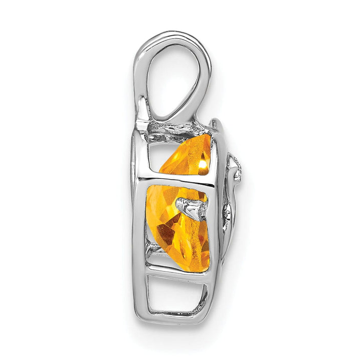Lovely Rita's Pendants & Charms 14k White Gold Citrine and Diamond MOM Heart Pendant